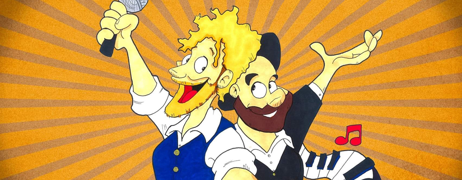 Tecknad bild av Robin Rösehag och Jonatan ”Bengan” Bengtsson